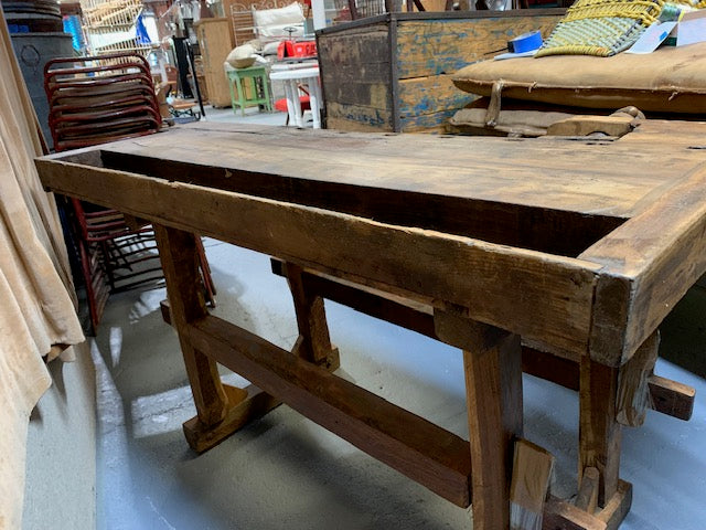 Vintage European Carpenters Woodworking  Workbench  #6699  Byron