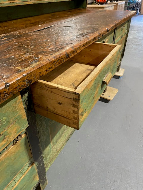 Vintage Industrial European Workbench  #5895