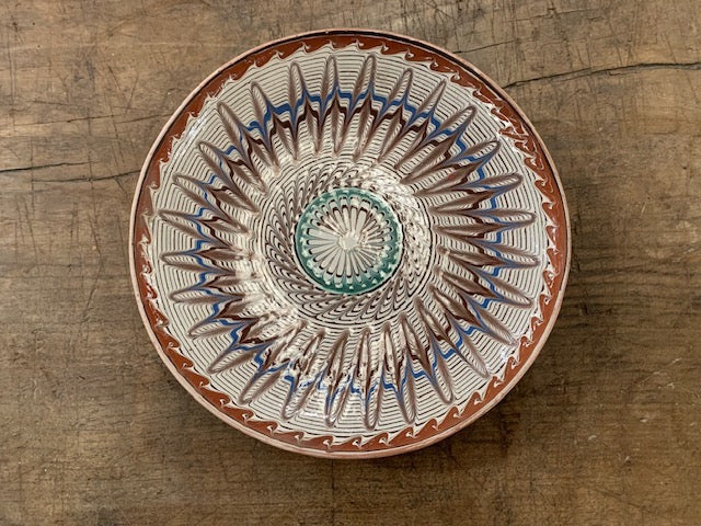 Vintage Hungarian Glazed Ceramic  Plate  #5737