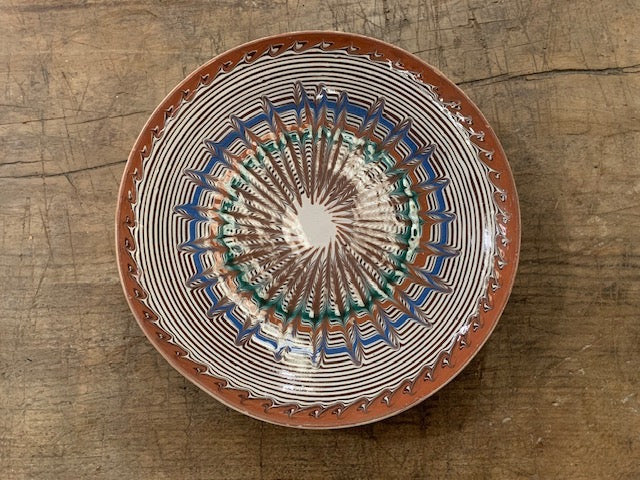 Vintage Hungarian Glazed Ceramic  Plate  #5740