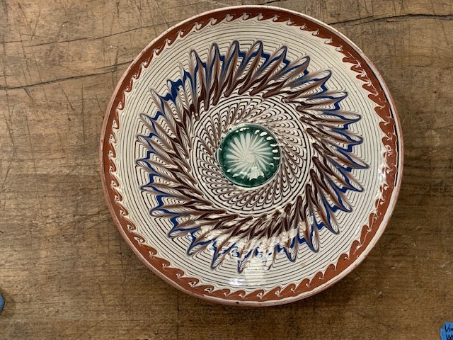 Vintage Hungarian Glazed Ceramic  Plate  #5741