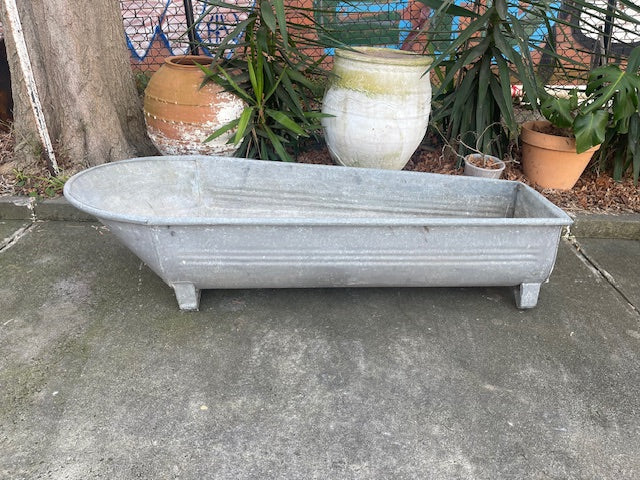 Vintage European Galvanised Bathtub #5909