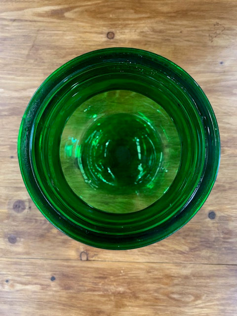 Vintage European Green Bigmouth  Demijohn Bottle #5754