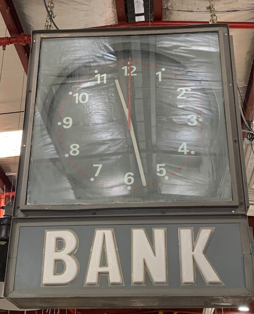 Vintage European  Double Sided Slave Bank  Clock #5767
