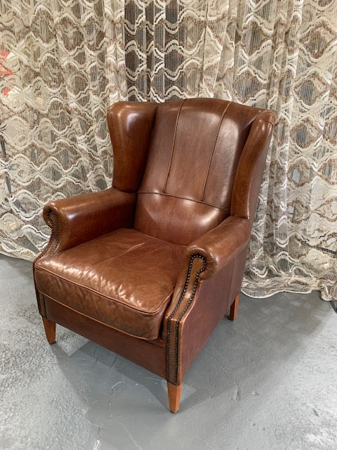 Vintage European  Leather Club Chair   #5770