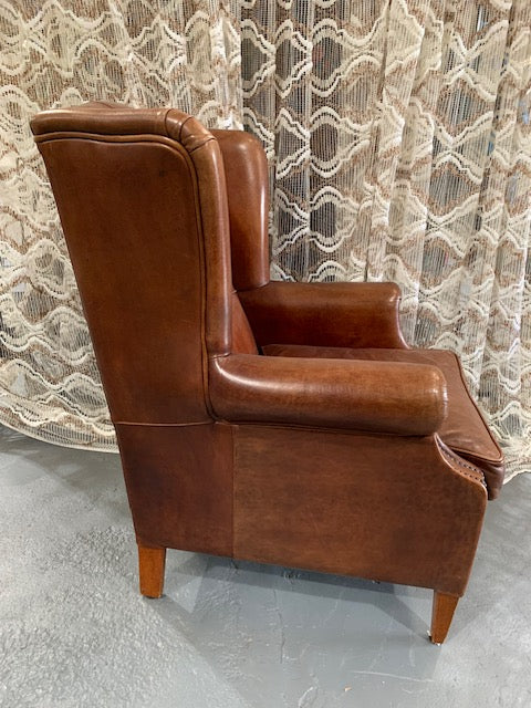 Vintage European  Leather Club Chair   #5770