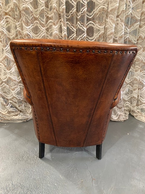 Vintage European  Leather Club Chair   #5773
