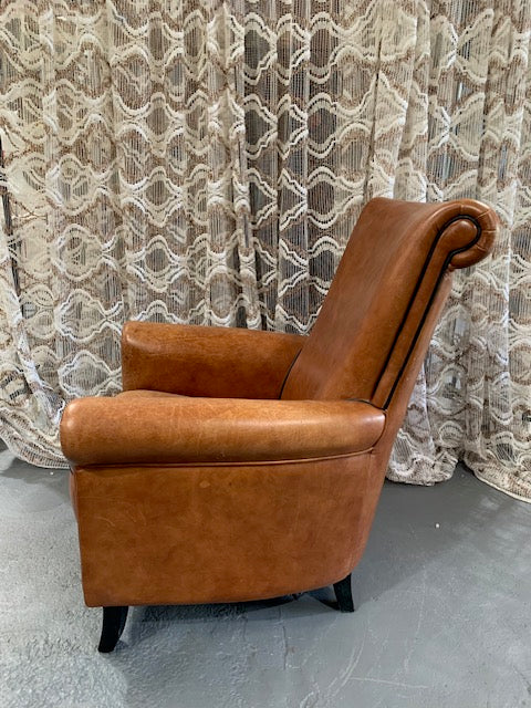 Vintage European  Leather Club Chair   #5774