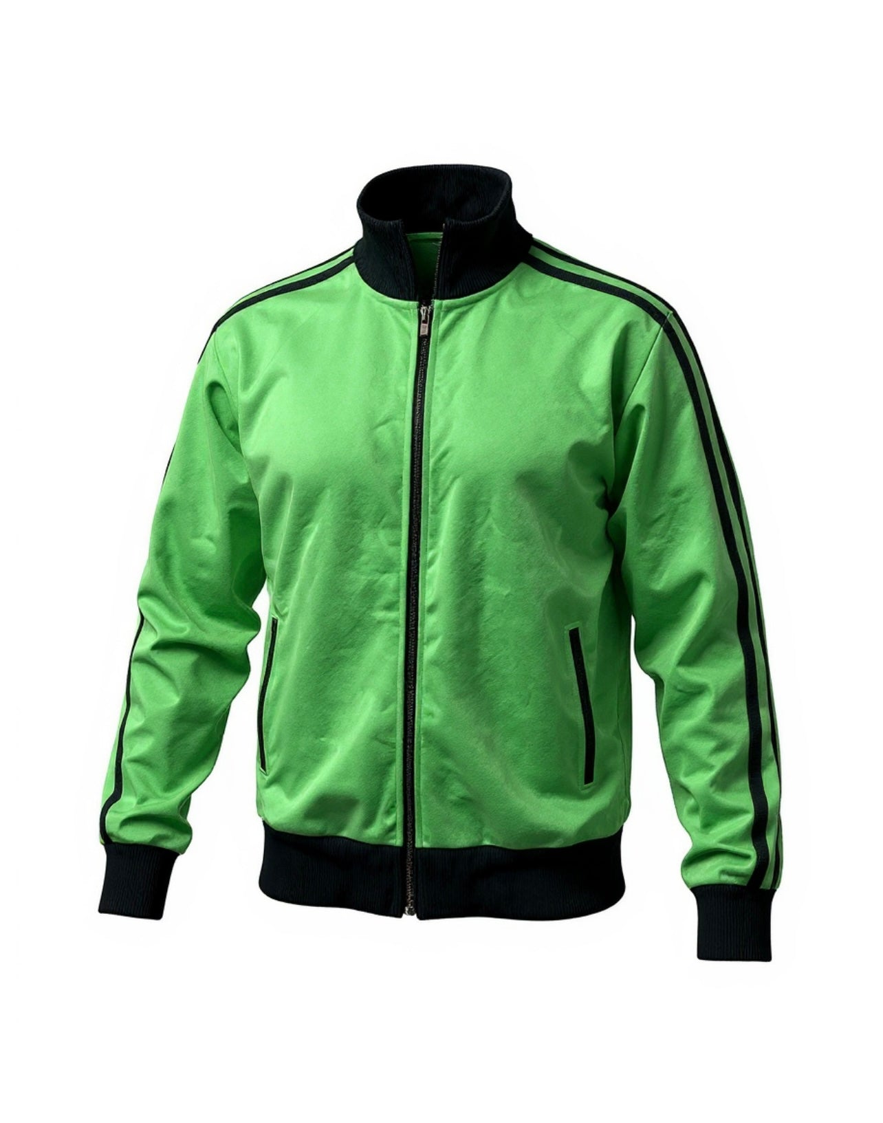 Vintage Bright Green Track Top    #W254