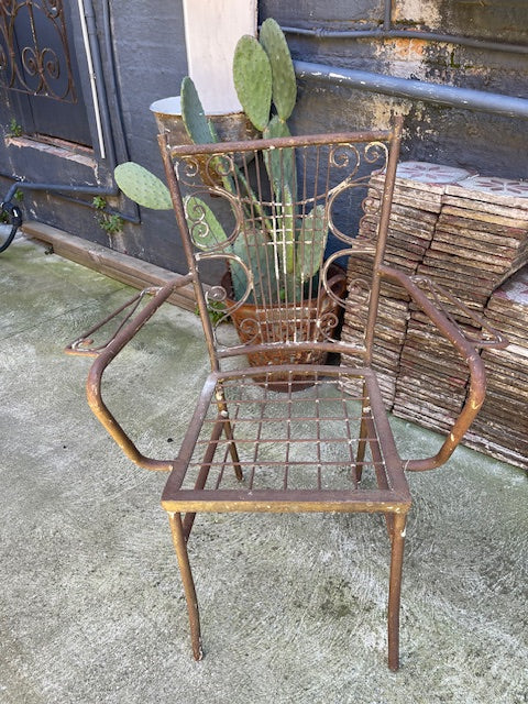 Rustic  French Metal  Garden Chair  #7004