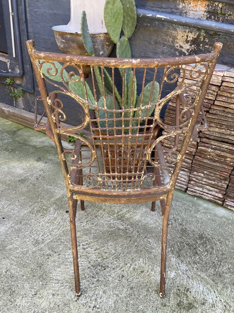 Rustic  French Metal  Garden Chair  #7004