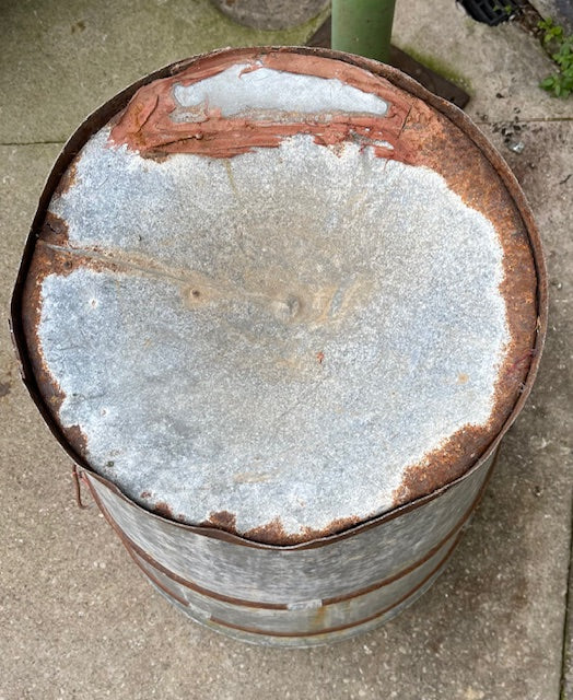 Rustic Turkish Galvanised Olive  Bin #7005