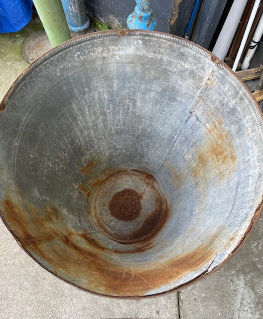 Rustic Turkish Galvanised Olive  Bin #7006