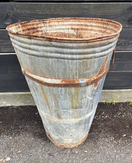 Rustic Turkish Galvanised Olive  Bin #7007