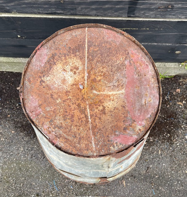 Rustic Turkish Galvanised Olive  Bin #7007