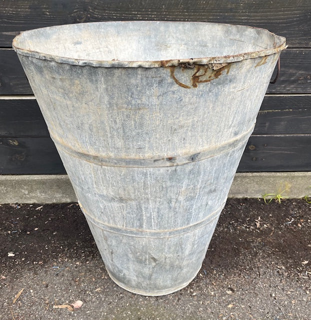 Rustic Turkish Galvanised Olive  Bin #7008