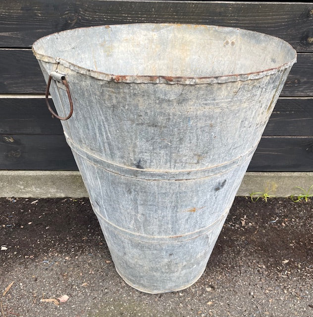 Rustic Turkish Galvanised Olive  Bin #7008