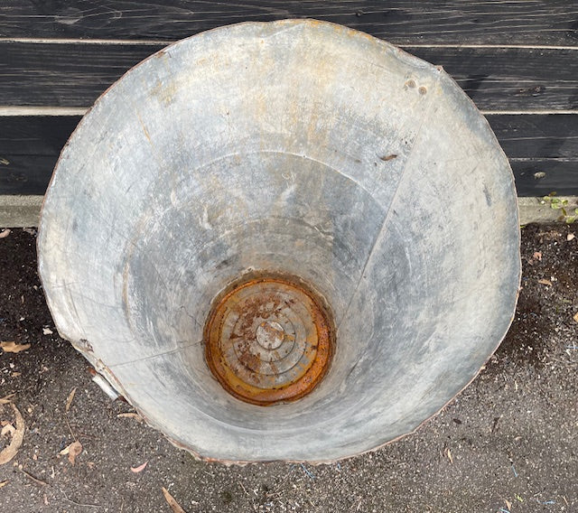 Rustic Turkish Galvanised Olive  Bin #7008