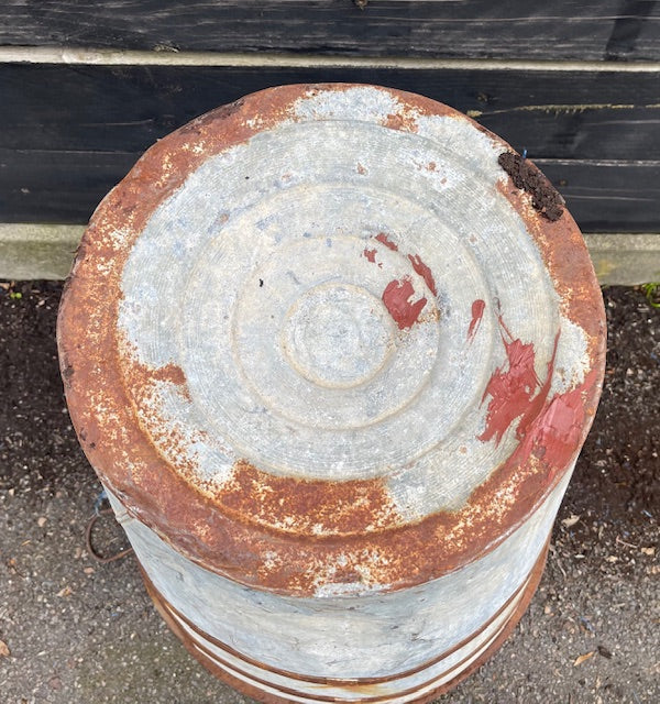 Rustic Turkish Galvanised Olive  Bin #7009