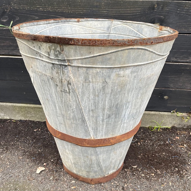 Rustic Turkish Galvanised Olive  Bin #7010.