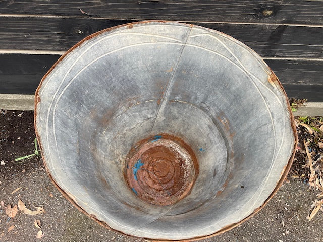 Rustic Turkish Galvanised Olive  Bin #7010.