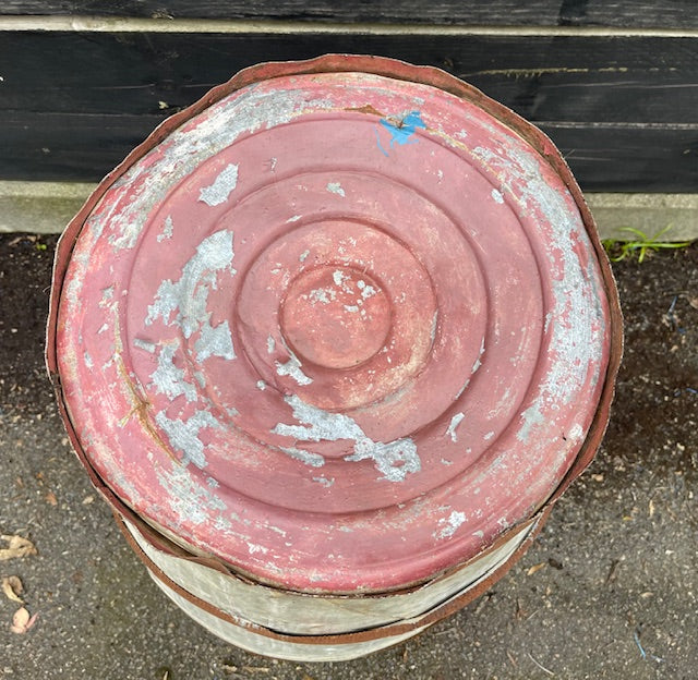 Rustic Turkish Galvanised Olive  Bin #7010.