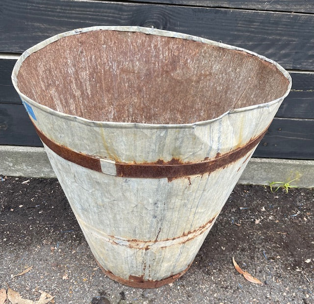 Rustic Turkish Galvanised Olive  Bin #7012