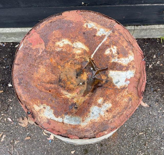 Rustic Turkish Galvanised Olive  Bin #7012