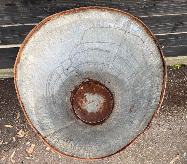 Rustic Turkish Galvanised Olive  Bin #7013