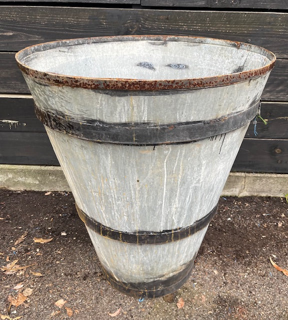 Rustic Turkish Galvanised Olive  Bin #7015