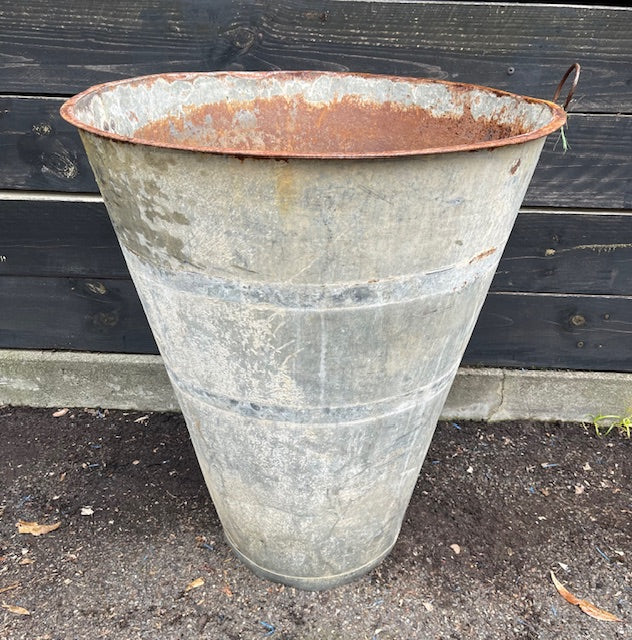 Rustic Turkish Galvanised Olive  Bin #7016