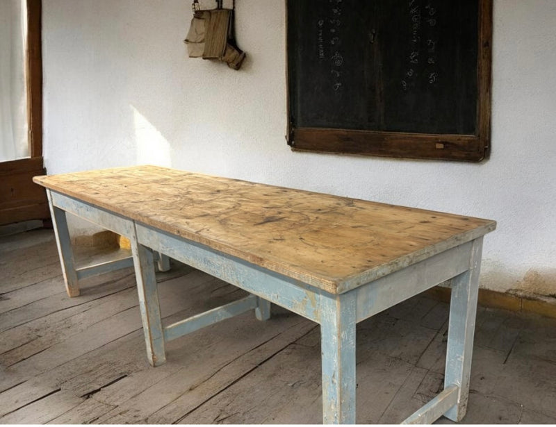 Vintage European Kitchen Table / Workbench Table  #7254