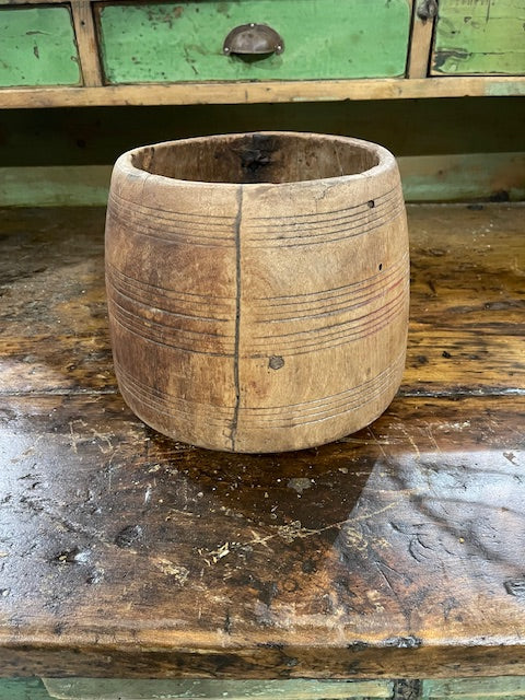 Vintage  Wooden  Bowl /  Planter #6046