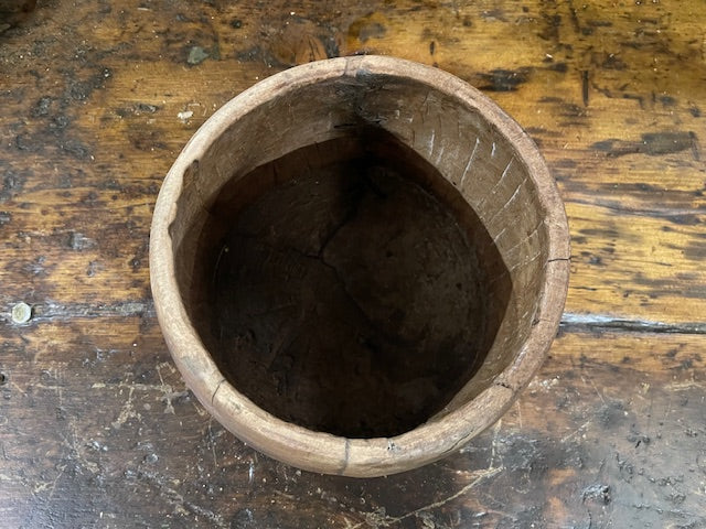 Vintage  Wooden  Bowl /  Planter #6046
