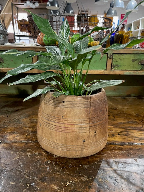 Vintage  Wooden  Bowl /  Planter #6046