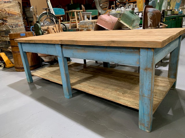 Vintage European Kitchen Island Table / Drapers Table #5780