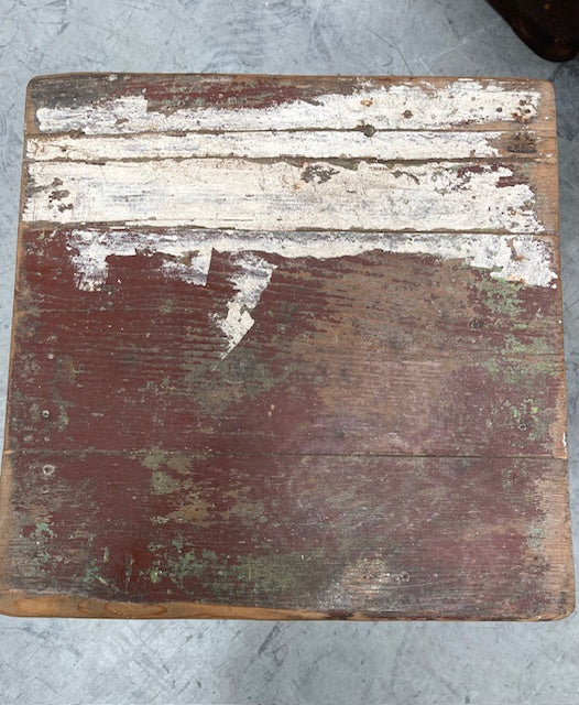 Vintage Rustic  European  Wooden Stool  #7026