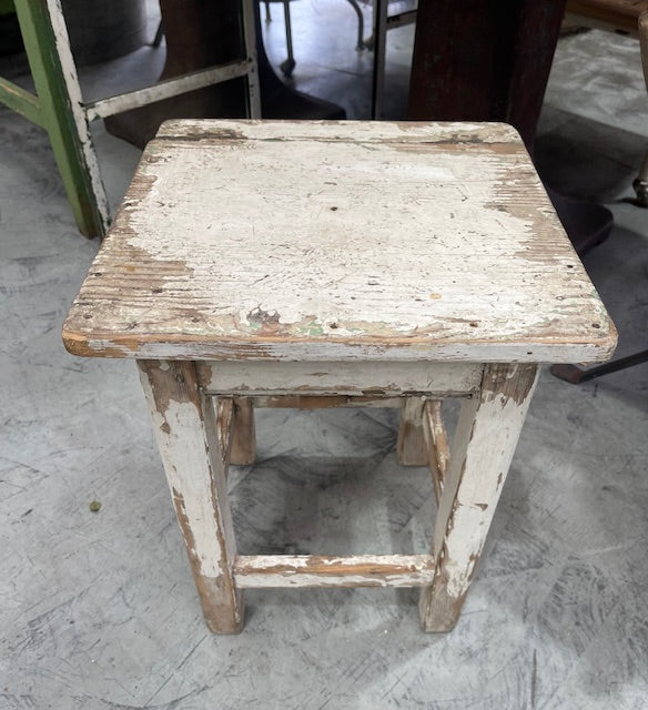 Vintage Rustic  European  Wooden Stool  #7028