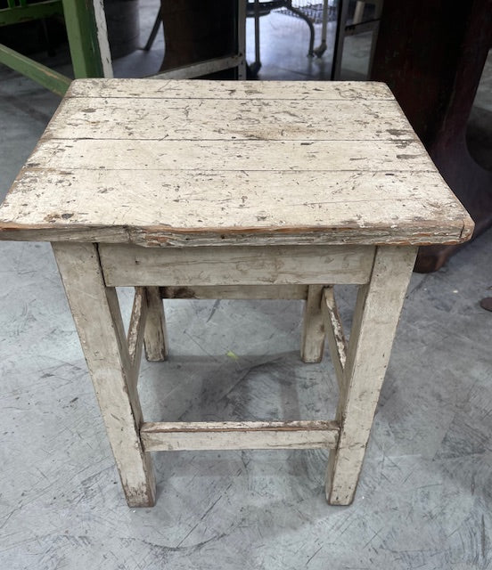 Vintage Rustic  European  Wooden Stool  #7029