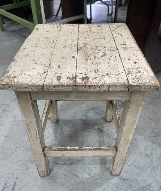 Vintage Rustic  European  Wooden Stool  #7029