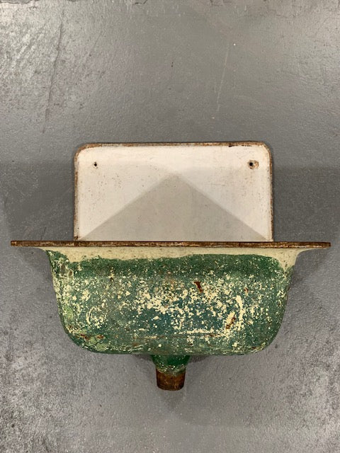 Vintage  European Cast Iron Wall  Sink #5783