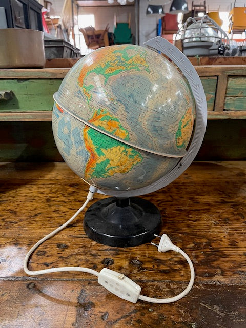Vintage European World Globe Lamp #6063