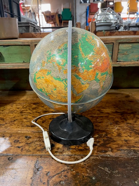 Vintage European World Globe Lamp #6063