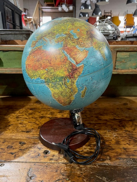 Vintage European World Globe Lamp #6065