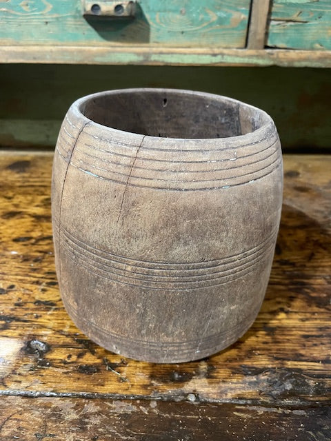 Vintage  Wooden  Bowl /  Planter #6067  Byron