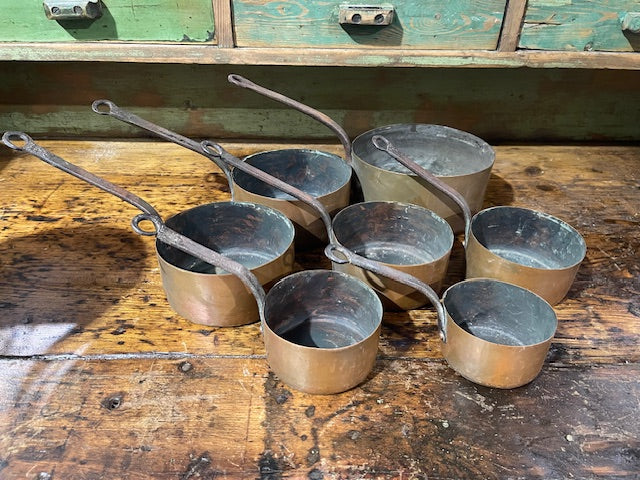 Vintage Copper Sauce Pans  #6071