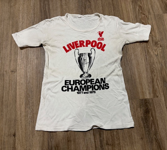 Vintage Liverpool Euro Champs -77/78  T-Shirt   #VT15  *Read Info*