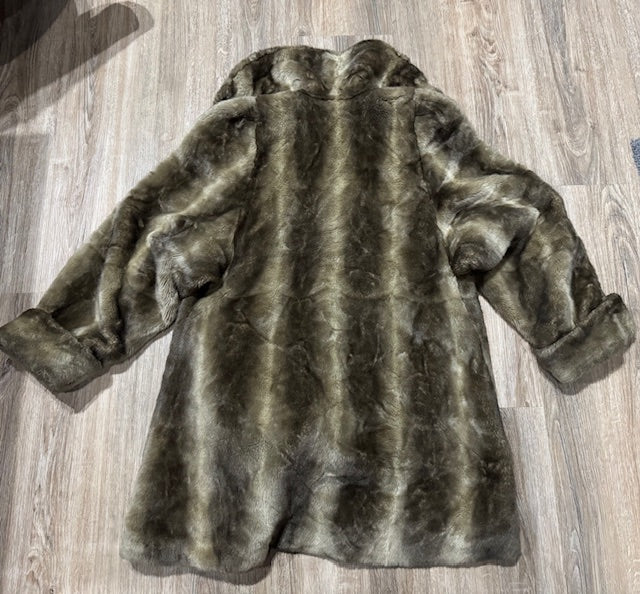 Faux Fur Mid  Length Coat #VS43