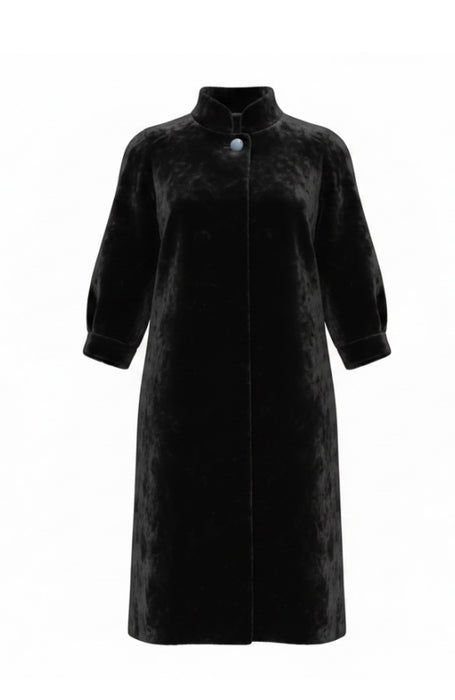 Faux Fur Long  Length Dark Chocolate Brown Coat #VS44