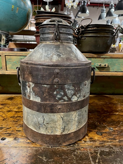 Vintage Metal Milk Can  #6062